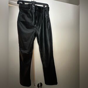 High Rise Faux-Leather Vintage Slim Pants